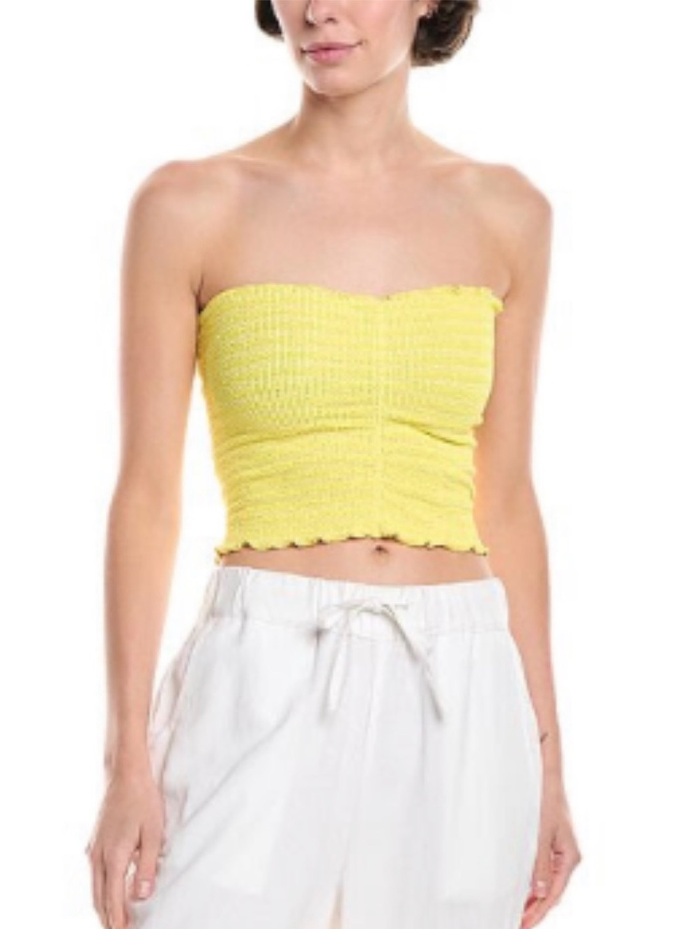 bond-eye Swim Dara Tube Top Strapless Bandeau Yellow One Size New